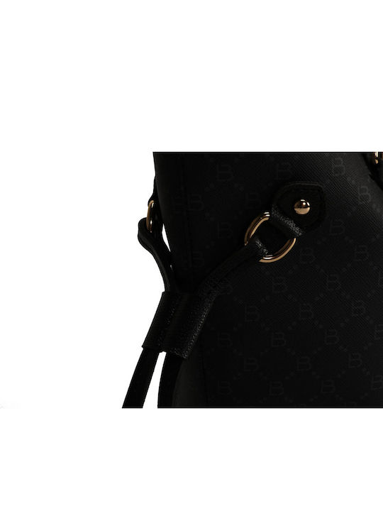 Shopper Handtasche Lucky Bees 355 V2 Schwarz Grau Kunstleder 50x15x28 cm 671lkb1521