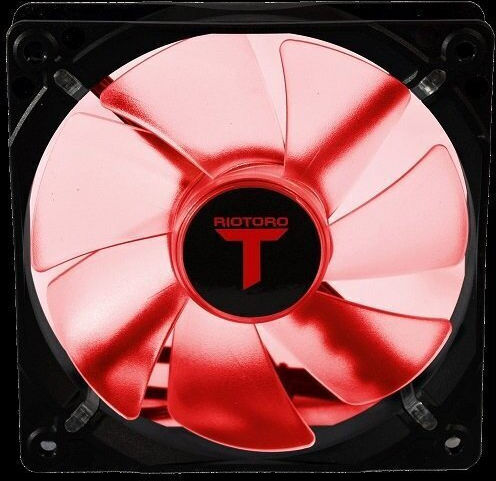 Riotoro Cross-X Classic Ventilator Pentru Carcasă 120mm (1500rpm / 47cfm) cu Iluminare Roșie și Conexiune 4-Pin PWM