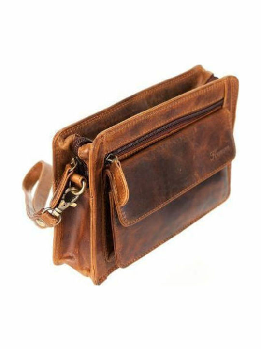 Kouros Leather Men's Handbag Brown lp 25 kara Brown
