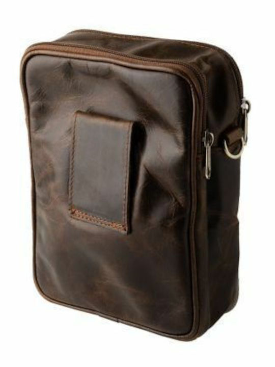 Kouros Leather Men's Shoulder Waist Bag 120l Brown