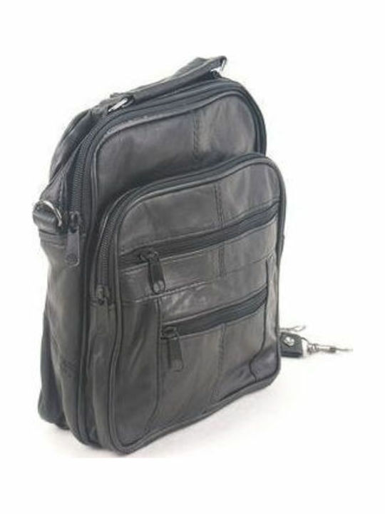 Kouros Leather Men's Shoulder Bag 57-3 Black