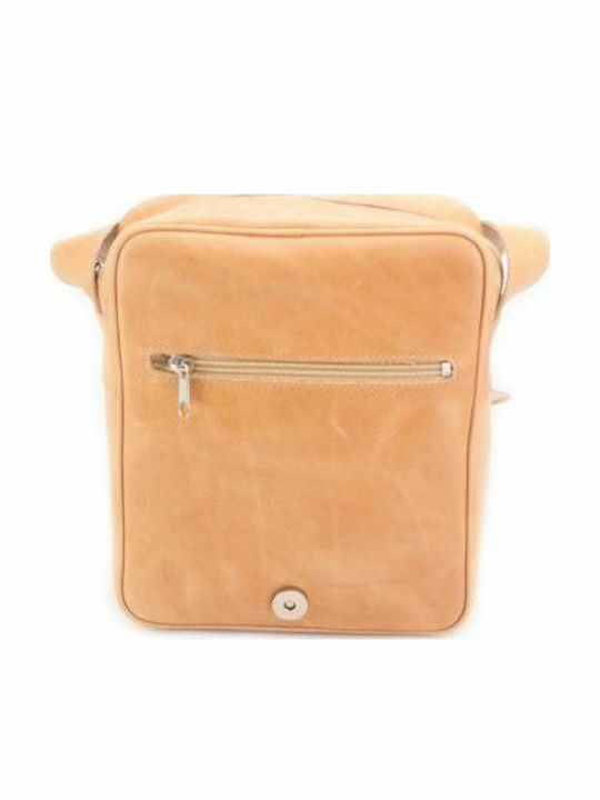 Kouros Leather Men's Shoulder Bag Flap-15-Natural