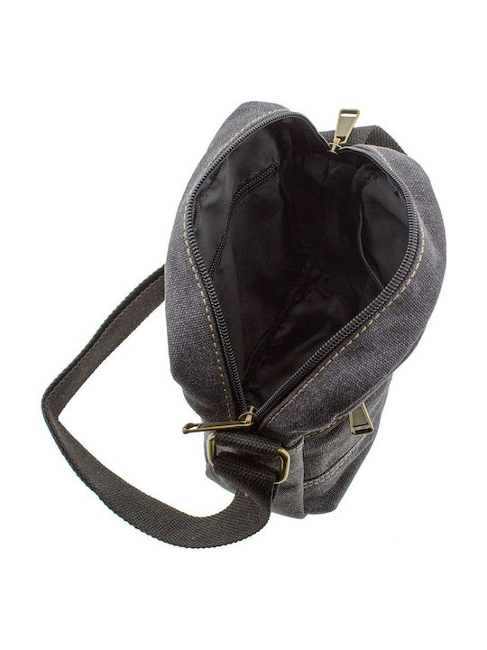 Rcm Τσάντα Ώμου Ύφασμα Καμβάς Μικρού Μεγέθους 210064-011 Μαύρο