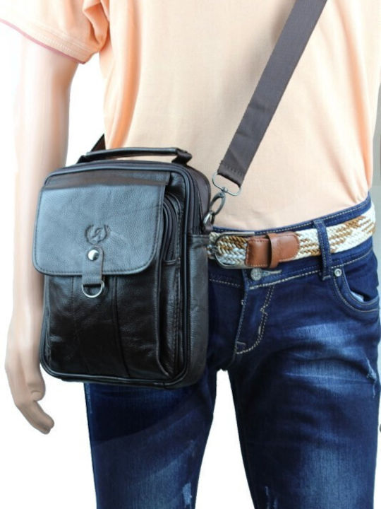 Tσαντακι Ανδρικο Κρεμαστο Δερματινο – Leather Καφε Tsa.103.02.003 Annie204