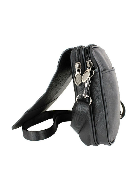 Männliche Tasche Zum Hängen Gürteltasche 15*19*6 Leder Schwarz Tsa.103.02.008 Annie088