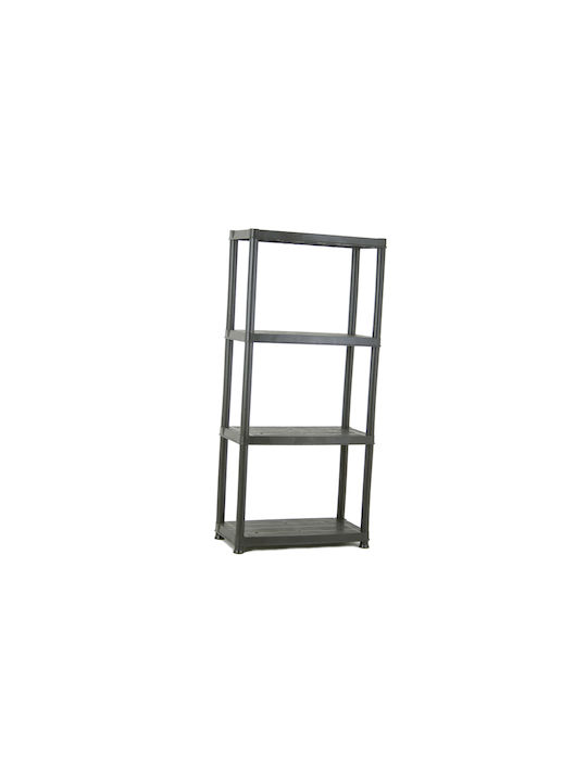 Ραφιέρα Πλαστική με 4 Ράφια Μαύρη 60.5x30.5x130cm Ραφιέρα Πλαστική με 4 Ράφια Μαύρη 60.5x30.5x130cm