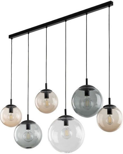 TK Lighting Κρεμαστό Φωτιστικό Μαύρο Ράγα με Ντουί E27 130x150εκ.