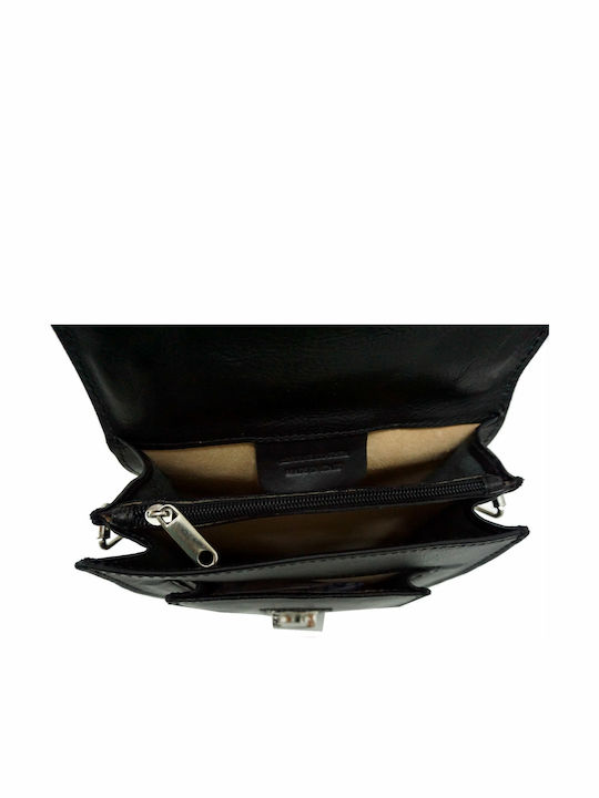 Ανδρικό Δερμάτινο Τσαντάκι Mybag 103 Black Μαυρο