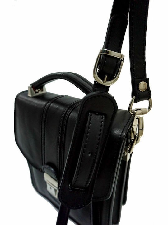 Ανδρικό Δερμάτινο Τσαντάκι Mybag 103 Black Μαυρο