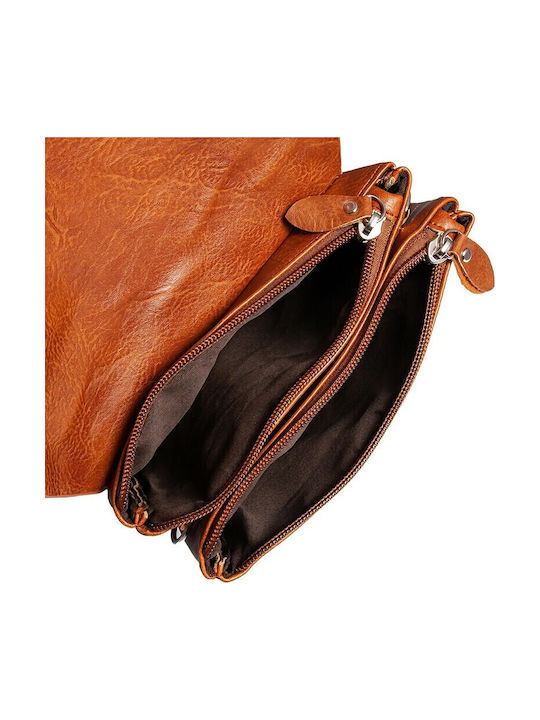 Men's Crossbody Bag Synthetic Leather 19136 Dark Brown