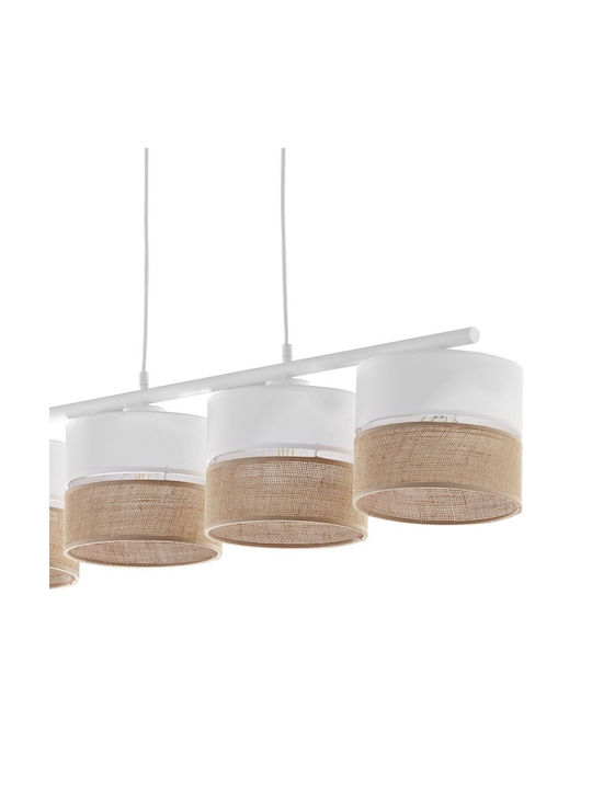 TK Lighting Linobianco Pendant Light White Rail for 4 Bulbs E27 94x95cm