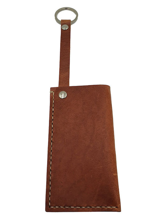 Χειροποιητη Δερματινη Κλειδοθηκη Χαραξη Oily Brown