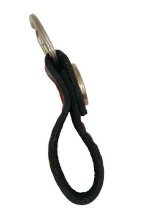 Leather Enamel Keychain Renault Black-Light Green 7667-k