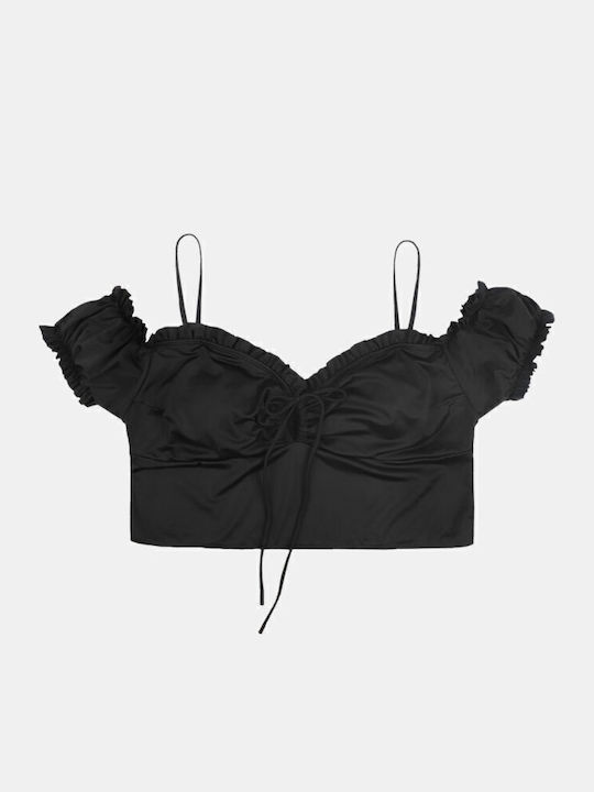 BP-1605 Off Shoulder Bikini Top Black