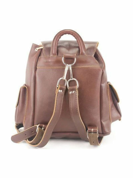 Leather Backpack Kouros Model 402 Brown Leather Face Grade A Quality