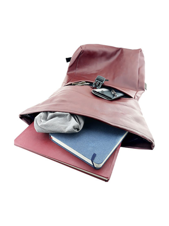 Pera Backpack Waterproof Backpack Shoulder Bag Colour Burgundy Pera Vegan Backpack Dark Red Burgundy