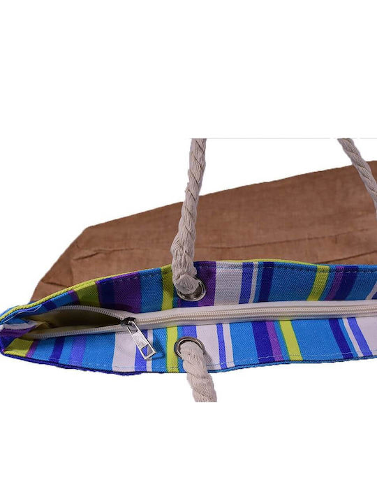 Geantă De Plajă Tote Bag Boho Albastră 52cm
