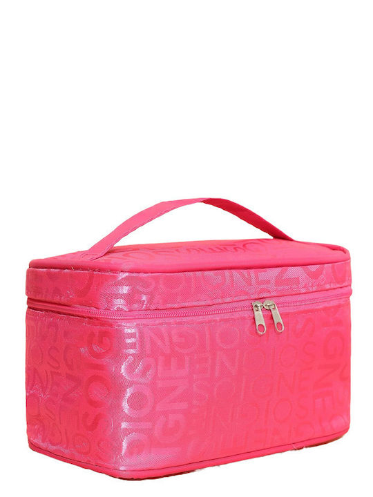 Toiletry Bag Makeup Cosmetics Fuchsia Logo Zipper Inner Pockets 18.5x12x11 Tatu Moyo
