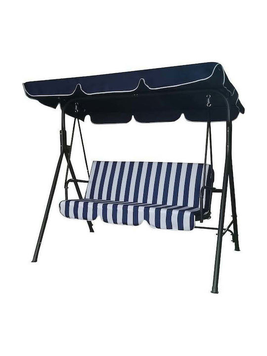 C1006 Schaukel mit Basis 3 Sitze Metallisch L172xB110xH155cm Blau C1006 Schaukel mit Basis 3 Sitze Metallisch L172xB110xH155cm Blau