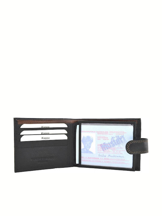 Herrenbrieftasche Aus Leder Schwarze Kappa K-1326cp
