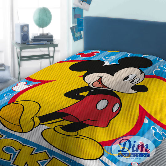 Dimcol Waffle Blanket Disney Mickey Multicolour 160x240cm