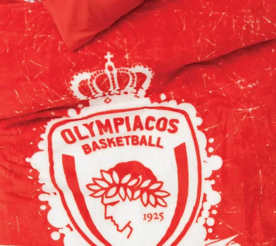 Palamaiki Velvet Blanket Olympiacos Red 155x215cm