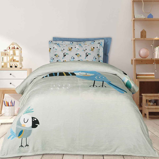 Das Home Κουβέρτα Fleece 4914 Blue, Grey, Mint 160x220εκ.