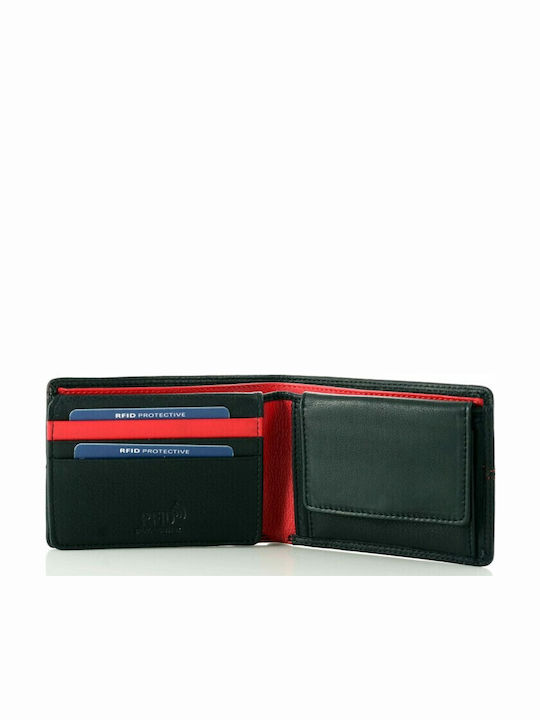 Мъжки Портфейл От Кожа Kion Sr-215 Черен Червен