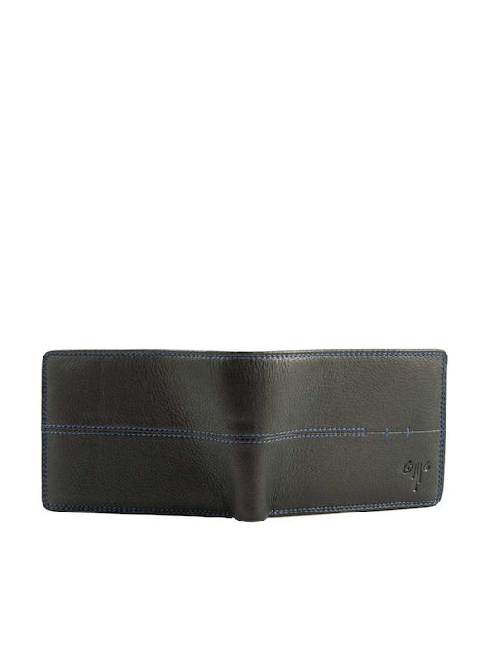 Men's Leather Wallet Kion Sr-215 Black-Blue