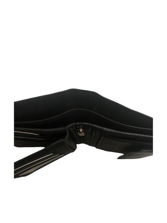 Men's Vertical Wallet 100% Real Leather Black Fits ID
