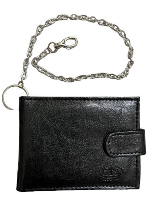 Herrenbrieftasche Gts Moda Italia 8132p Stahlkette Schnappverschluss Identitätshülle