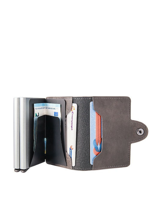 Mini Wallet Double Card Holder Automatic RFID Signal Block Wallet Card Case Gray 800.0017