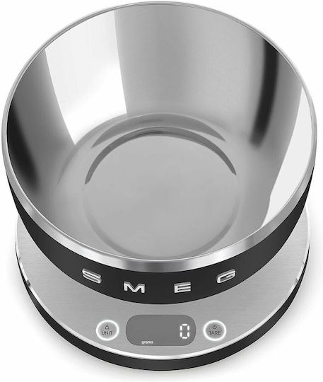 Smeg Digital Cântar de Bucătărie cu Vas 1gr/5kg Neagră