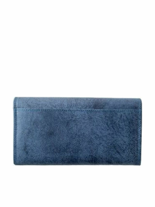 Kouros Leder Damenportemonnaie Damenbrieftasche Blau