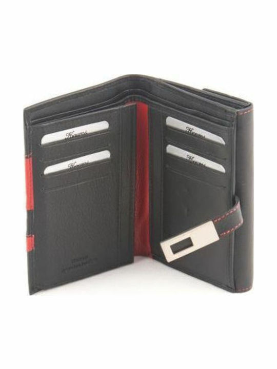 Kouros Leder Damenbrieftasche-rd01f Schwarz-rot