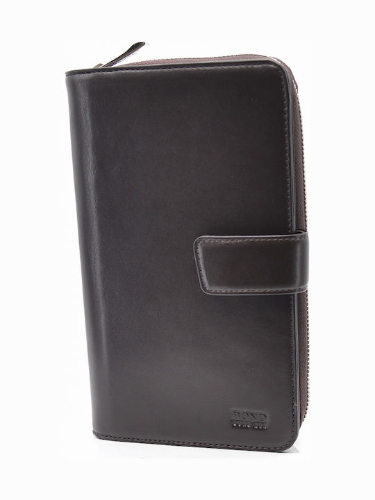 Leder 100 Damenbrieftasche Tasche-Portemonnaie Code 05-wallet-t-883-4 D Braun