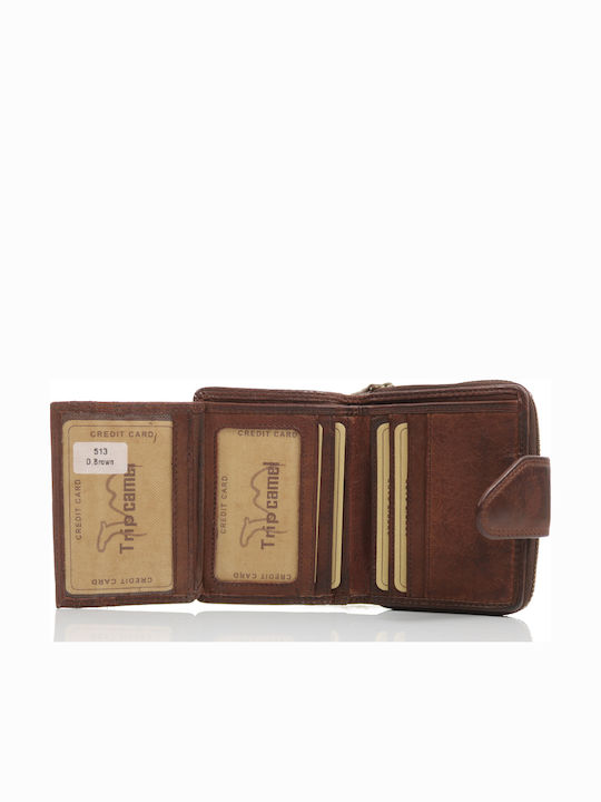 Trip Camel Small Wallet Genuine Vintage Soft Leather 513 Dark Brown