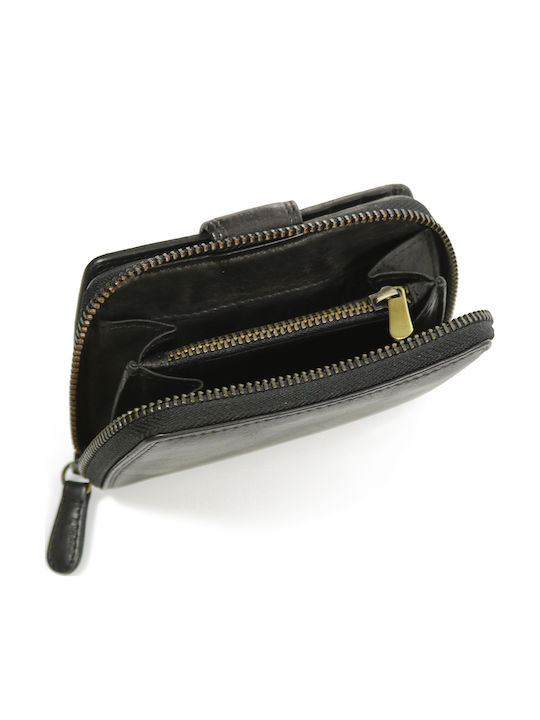 Trip Camel Damenbrieftasche Echtes Vintage Weiches Leder 512 Schwarz