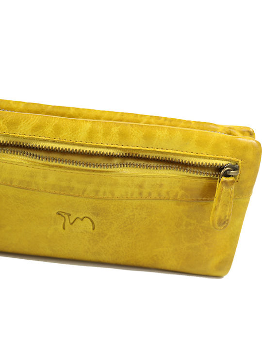 Trip Camel Damenbrieftasche Echtes Vintage Weiches Leder 532 Gelb