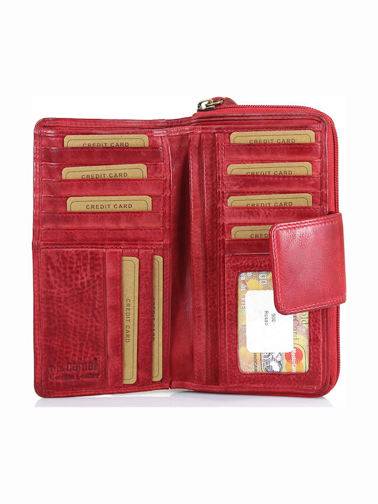 Trip Camel Πορτοφόλι Γνήσιο Vintage Μαλακό Δέρμα 500 Red