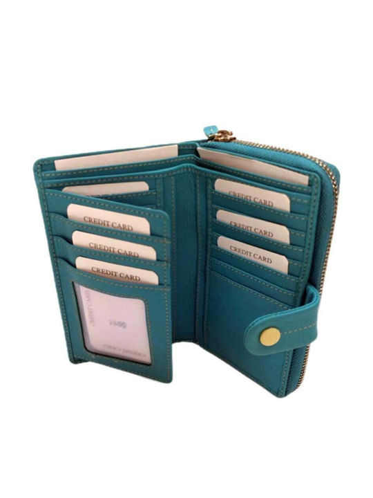 Damenbrieftasche Echtes Leder Hochwertige Qualität Türkis Hell