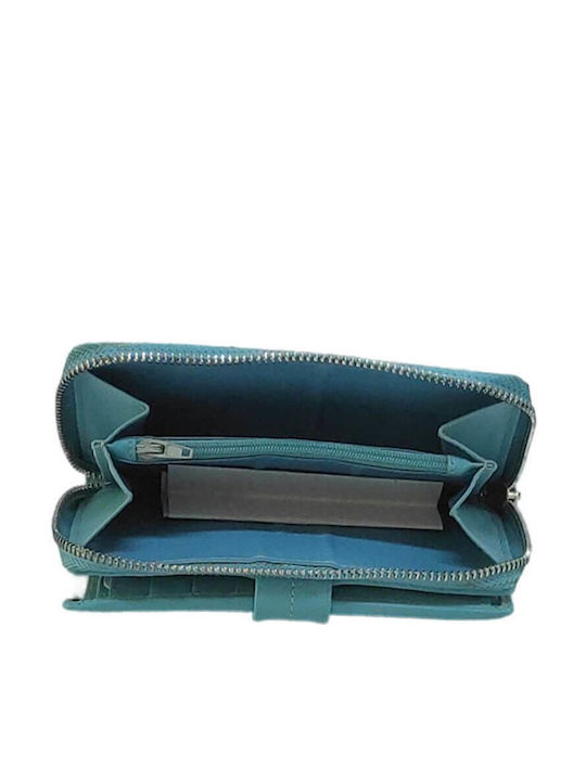 Damenbrieftasche Echtes Leder Hochwertige Qualität Türkis Hell