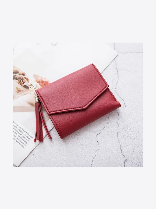 Kurze Quaste Damenbrieftasche Rot Maße 12*10*2 cm