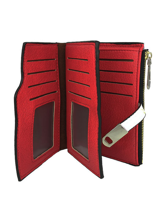 Women's Wallet Flowers Medium Closes Magnet Red