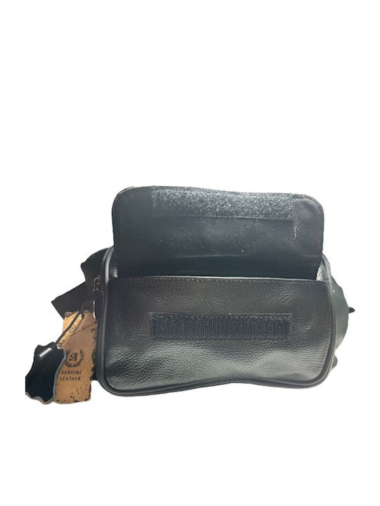 Genți De Talie Din Piele Pentru Bărbați Annie Leather Negru Cu 6 Compartimente