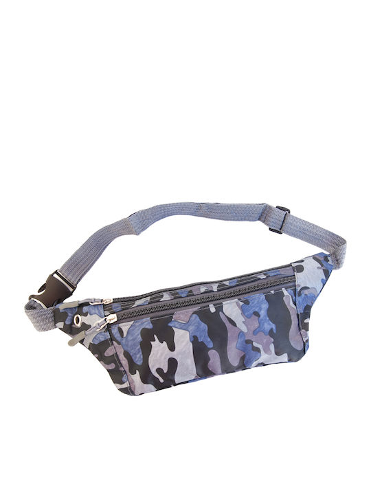 Vamore Herren Gürteltasche Mit Camouflage Grau Blau 53431
