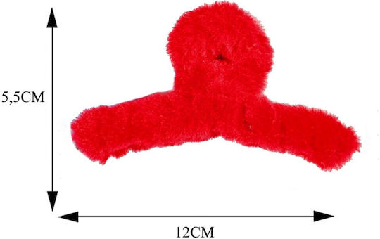 Eco-Friendly Fluffy Hair Claw Red