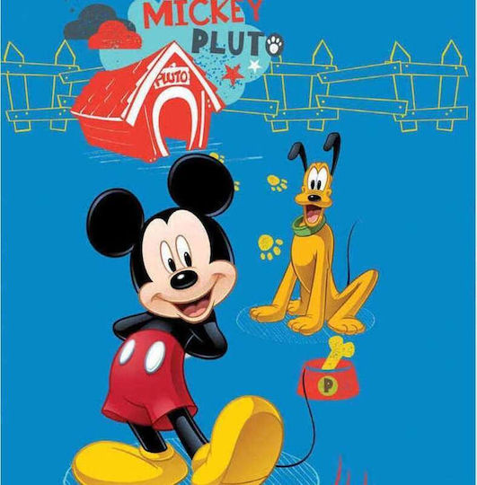 Borea Κουβέρτα Βελουτέ Mickey & Pluto Μπλε 160x220εκ.