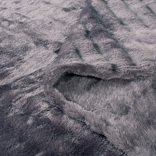 Dimcol Κουβέρτα Fleece Grey 160x220εκ.