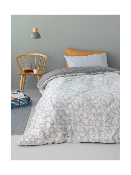 Palamaiki Κουβέρτα Fleece Luminous Trip Φωσφορίζουσα Γκρι 160x220εκ.